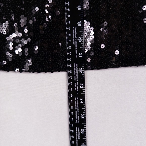 Vintage INC International Concepts Pencil Skirt Sz 2 Black Sequins Silk Glam - Picture 6 of 8